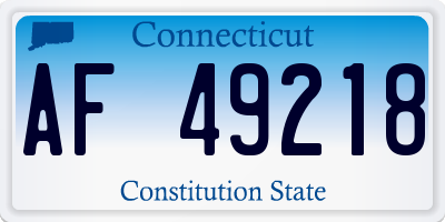 CT license plate AF49218