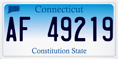 CT license plate AF49219