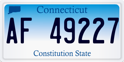CT license plate AF49227
