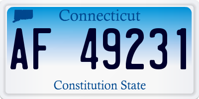 CT license plate AF49231