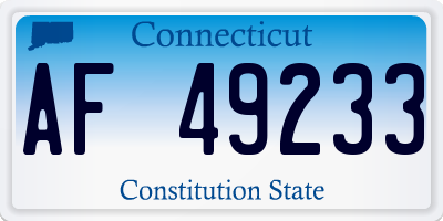 CT license plate AF49233