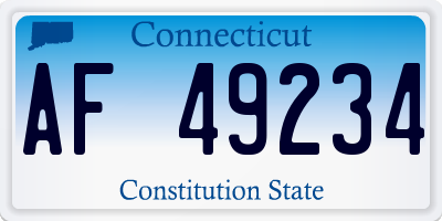 CT license plate AF49234