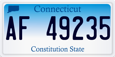 CT license plate AF49235