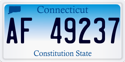 CT license plate AF49237