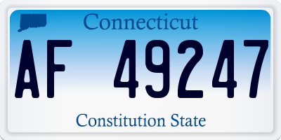 CT license plate AF49247