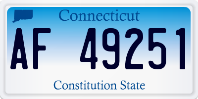 CT license plate AF49251