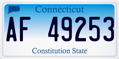 CT license plate AF49253
