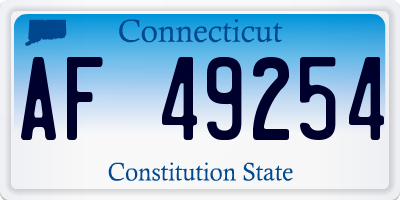 CT license plate AF49254
