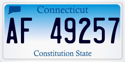 CT license plate AF49257