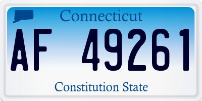 CT license plate AF49261