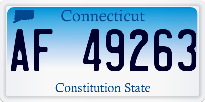 CT license plate AF49263