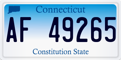 CT license plate AF49265
