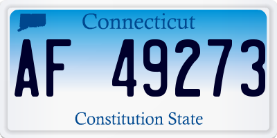 CT license plate AF49273