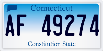 CT license plate AF49274