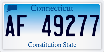 CT license plate AF49277