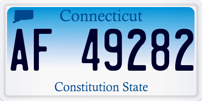 CT license plate AF49282