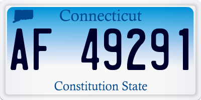 CT license plate AF49291