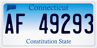CT license plate AF49293