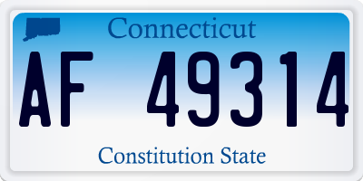 CT license plate AF49314