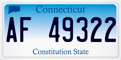 CT license plate AF49322