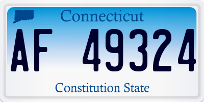 CT license plate AF49324
