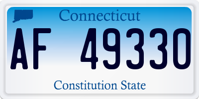 CT license plate AF49330