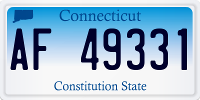 CT license plate AF49331