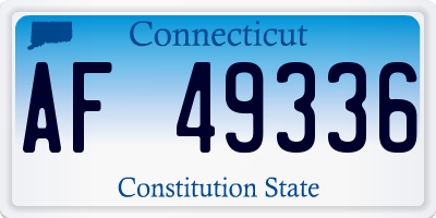 CT license plate AF49336