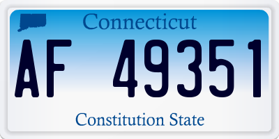 CT license plate AF49351