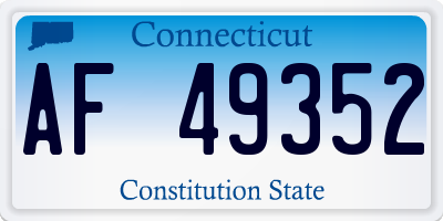 CT license plate AF49352