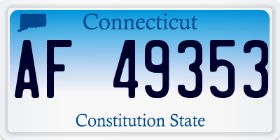 CT license plate AF49353