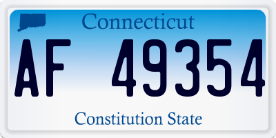 CT license plate AF49354