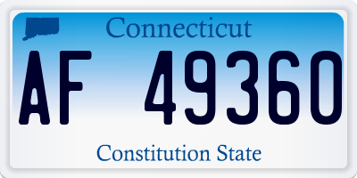 CT license plate AF49360