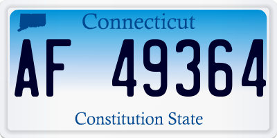 CT license plate AF49364