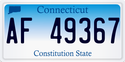 CT license plate AF49367