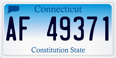 CT license plate AF49371