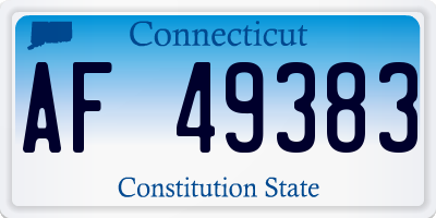 CT license plate AF49383