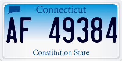 CT license plate AF49384