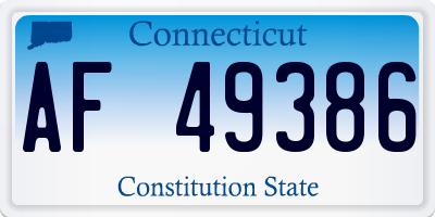 CT license plate AF49386