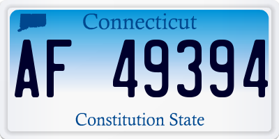 CT license plate AF49394