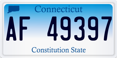 CT license plate AF49397