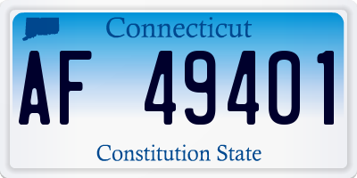 CT license plate AF49401