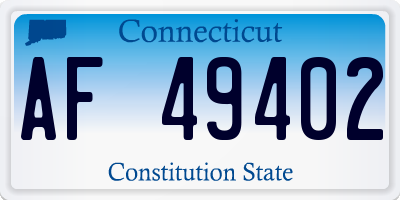 CT license plate AF49402