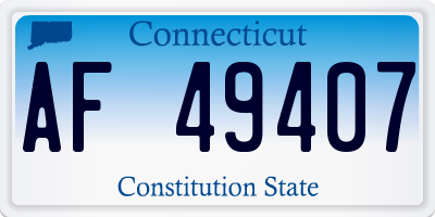 CT license plate AF49407