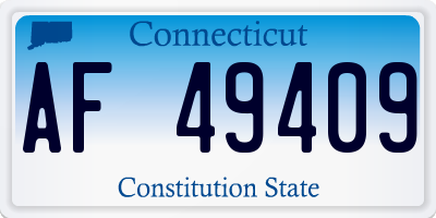 CT license plate AF49409