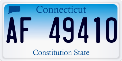 CT license plate AF49410