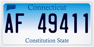 CT license plate AF49411