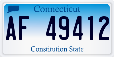 CT license plate AF49412
