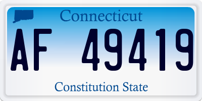 CT license plate AF49419