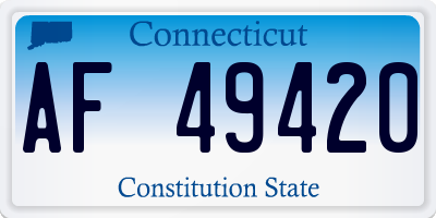CT license plate AF49420